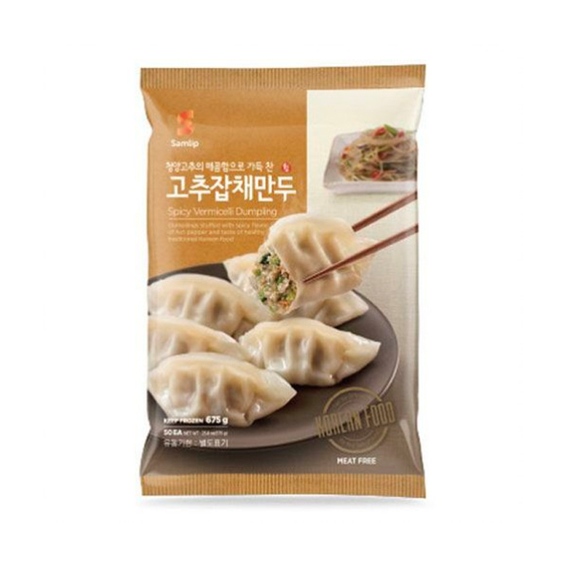 SAMLIP Teigtaschen, Mandu mit Glasnudeln, scharf 675g×12